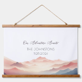 Sunset Waterverf Mountain bruiloft gastenboek Hangend Wandkleed