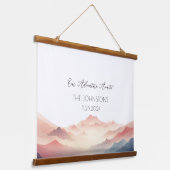 Sunset Waterverf Mountain bruiloft gastenboek Hangend Wandkleed (Gebogen)