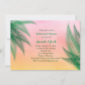 Sunset Waterverf Palm Leaves Rehearsal Dinner Kaart (Voorkant)