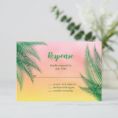 Sunset Waterverf Palm Leaves RSVP (Staand voorkant)