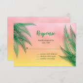 Sunset Waterverf Palm Leaves RSVP (Voorkant / Achterkant)