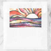 Sunset Waterverf Rechthoekige Sticker (Tas)