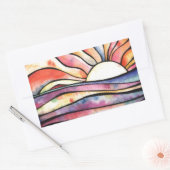 Sunset Waterverf Rechthoekige Sticker (Envelop)