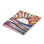 Sunset Waterverf Tegeltje (Zijkant)