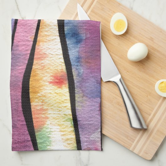 Sunset Waterverf Theedoek (Quarter Fold)