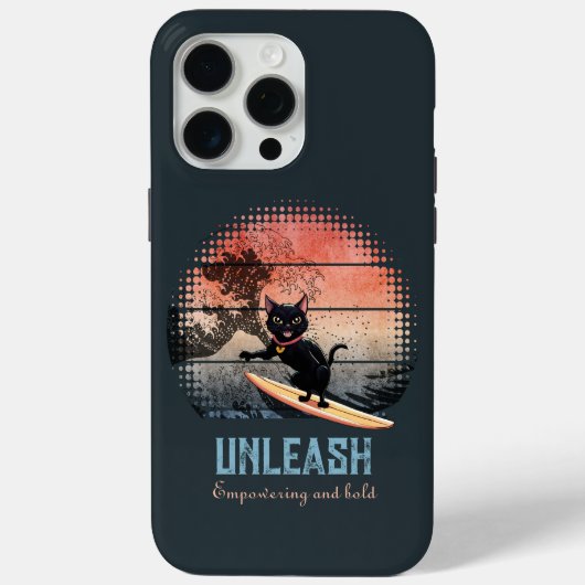Sunset Wave-Riding Cat Case-Mate iPhone Case (Achterkant)