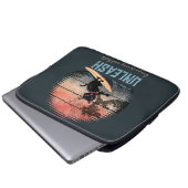 Sunset Wave-Riding Cat Laptop Sleeve (Voorkant onderkant)