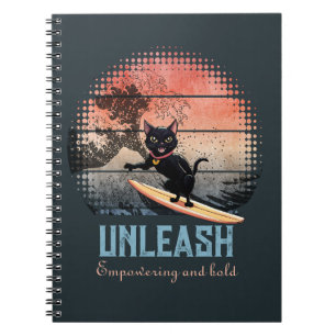 Sunset Wave-Riding Cat Notitieboek