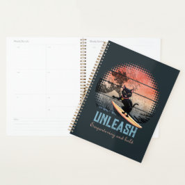 Sunset Wave-Riding Cat Planner