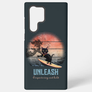 Sunset Wave-Riding Cat Samsung Galaxy Hoesje