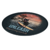 Sunset Wave-Riding Cat Snijplank (Hoek)