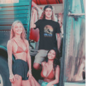 Sunset Wave-Riding Cat T-shirt