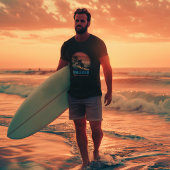 Sunset Wave-Riding Cat T-shirt