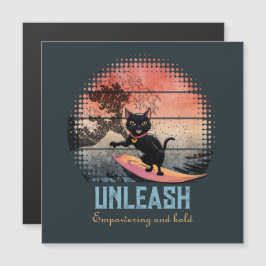 Sunset Wave-Riding Kat magnetische kaart