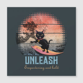 Sunset Wave-Riding Kat magnetische kaart