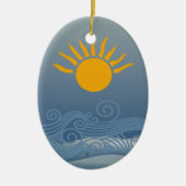 Sunset Waves Keramisch Ornament (Voorkant)
