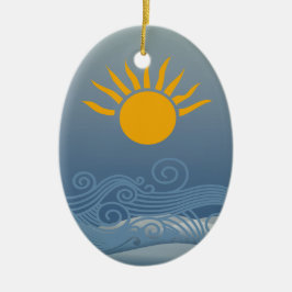 Sunset Waves Keramisch Ornament