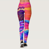 Sunset Waves: levendige kustdroom Leggings (Achterkant)