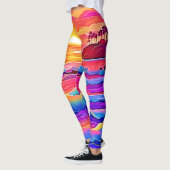 Sunset Waves: levendige kustdroom Leggings (Links)