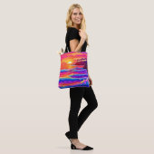Sunset Waves: levendige kustdroom Tote Bag (Op model)