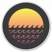 Sunset Waves Sticker (Voorkant)