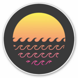 Sunset Waves Sticker