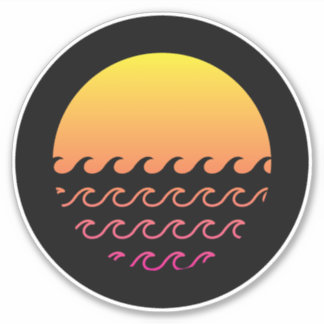 Sunset Waves Sticker