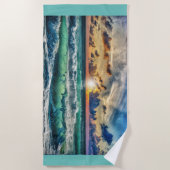 Sunset Waves Strandlaken (Voorkant)