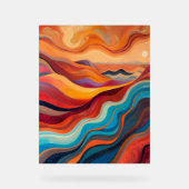 Sunset Waves - Warm Vibrant Abstract Landschap Pai Acryl Bord (Voorkant)