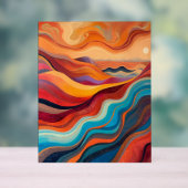 Sunset Waves - Warm Vibrant Abstract Landschap Pai Acryl Bord (Neutraal)