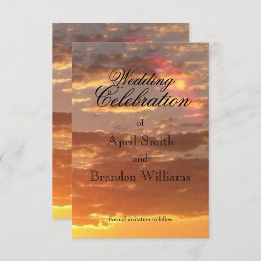 Sunset Wedding Bewaar de datum Save The Date (Voorkant / Achterkant)