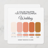 Sunset Wedding Color Palette Card Kaart (Voorkant / Achterkant)