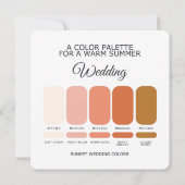 Sunset Wedding Color Palette Card Kaart (Achterkant)