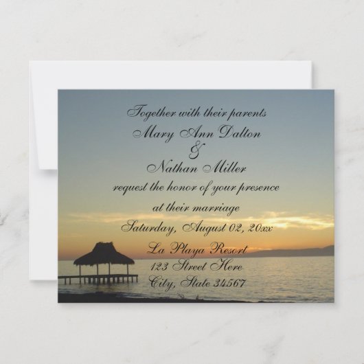 Sunset Wedding Invitation (uitnodigingen voor een  Kaart (Voorkant)