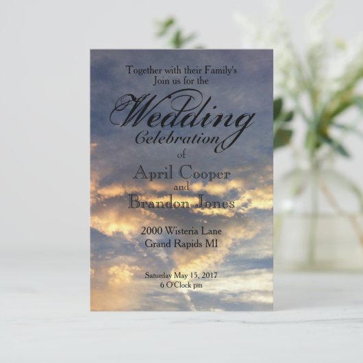 Sunset Wedding Kaart (Staand voorkant)