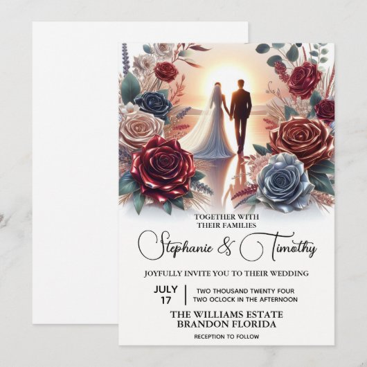 Sunset Wedding Kaart (Voorkant / Achterkant)