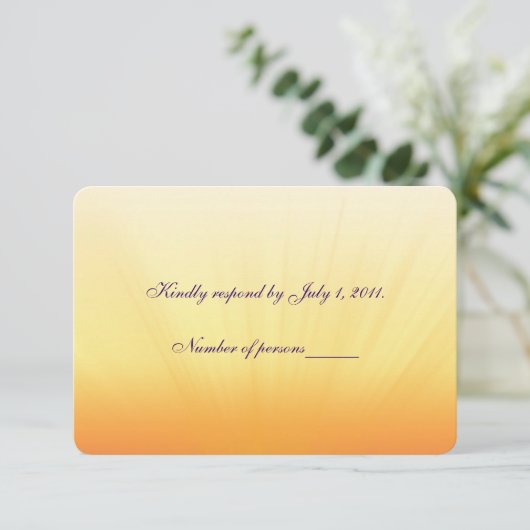 Sunset Wedding RSVP Kaartje (Staand voorkant)