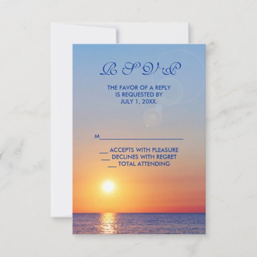 Sunset Wedding RSVP Kaartje (Voorkant)