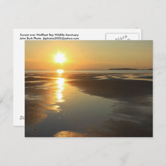 Sunset Wellfleet Bay Wildlife Sanctuary Kaap Cod. Briefkaart (Voorkant / Achterkant)