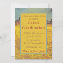 Sunset Wheat Fields Afstuderen Invitation