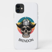 Sunset White Pirate Skull Hoesje-Mate iPhone Case (Achterkant)