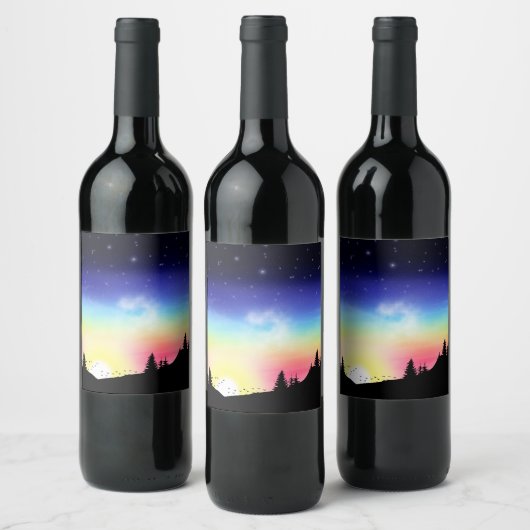 Sunset Wijn Etiket (Flessen)