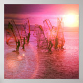 Sunset Windsurfing Poster Print (Voorkant)