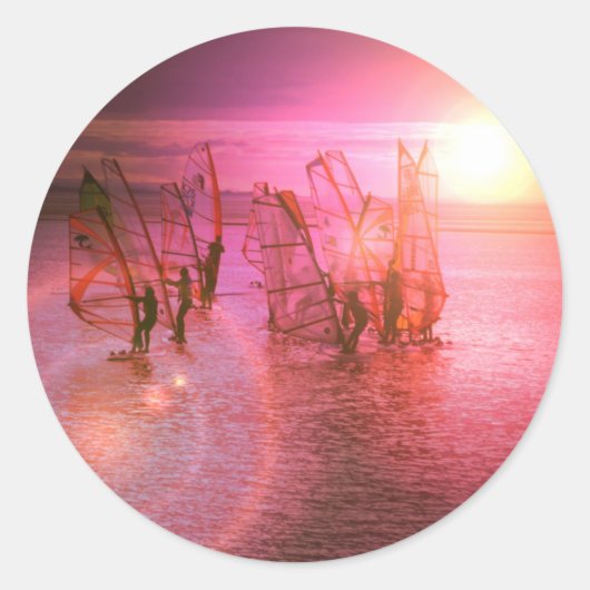 Sunset Windsurfing Sticker (Voorkant)