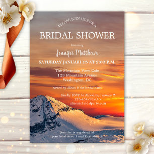 Sunset Winter Wonderland Bridal Shower Invitation Kaart