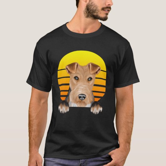 Sunset Wire Fox Terrier Dog T-shirt (Voorkant)