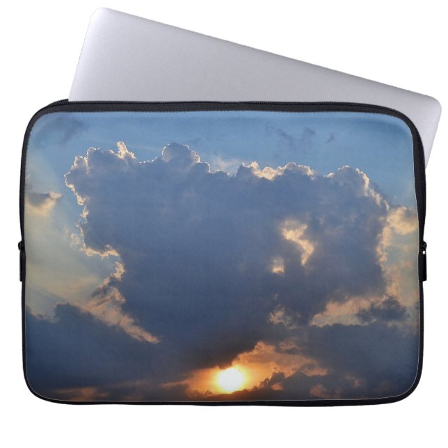 Sunset with Teacup Cloud Formation by STaylor Laptop Sleeve (Voorkant)