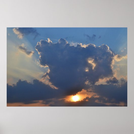 Sunset with Teacup Cloud Formation by STaylor Poster (Voorkant)