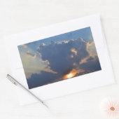 Sunset with Teacup Cloud Formation by STaylor Rechthoekige Sticker (Envelop)