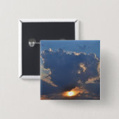 Sunset with Teacup Cloud Formation by STaylor Vierkante Button 5,1 Cm (Voorkant /achterkant)